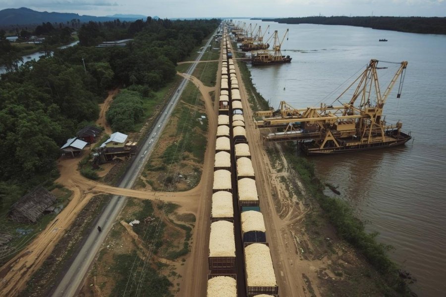 Filas de caminhões travam escoamento da soja no Norte do Brasil